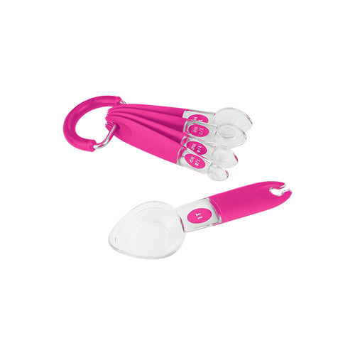 Juego Cucharas Medidoras Rosas con Argolla 6pz