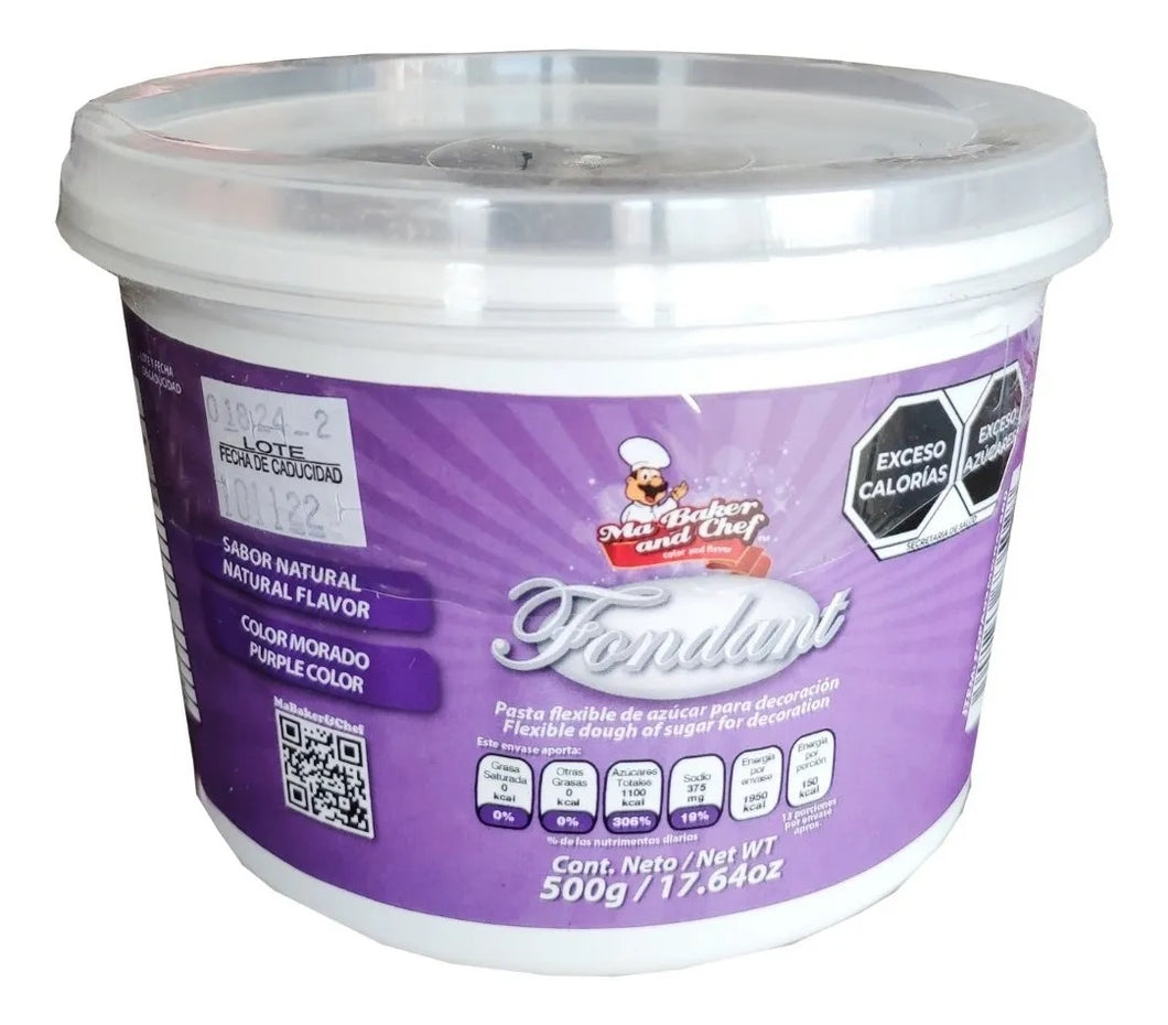 Fondant Morado Sabor Nata Coco 500 gr