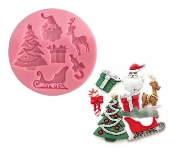 Molde Silicon Navidad Reno y Trineo