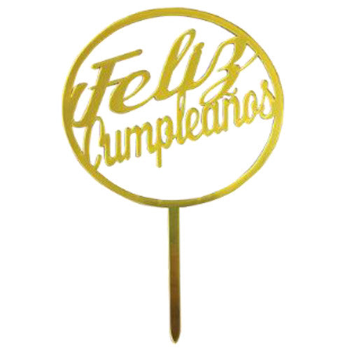 Decoracion Acrilico Feliz Cumpleaños Aro