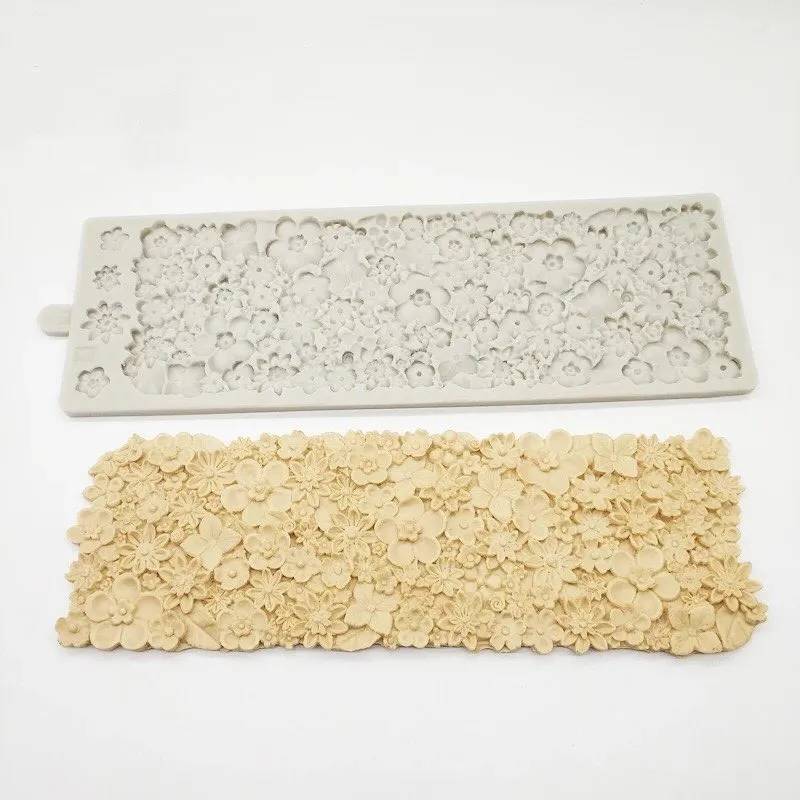 Molde Silicon Textura Flores