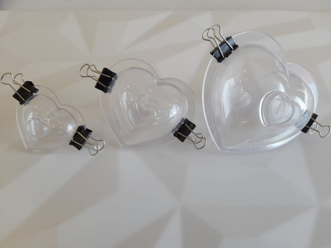 Molde Policarbonato 3 pz Corazones 3D