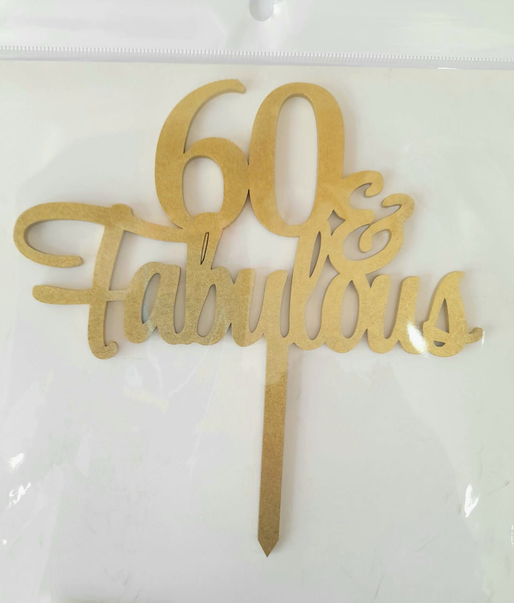 Cake Topper Dorado 60 Fabulous