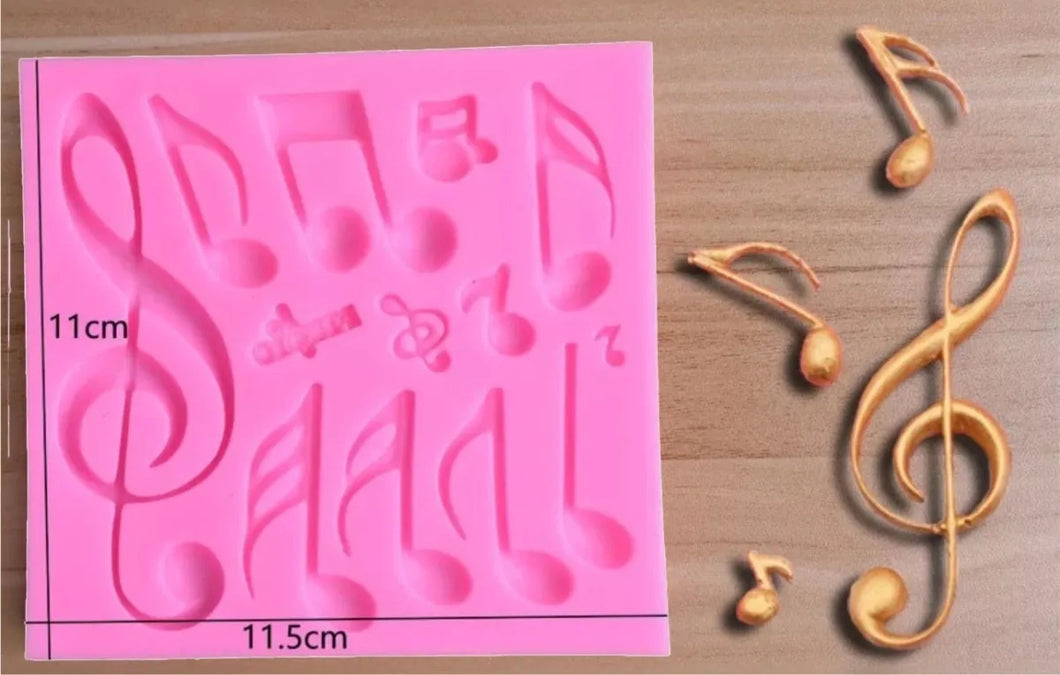 Molde Silicon Notas Musicales Grandes