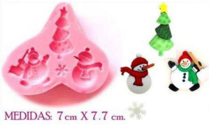 Molde Silicon Munequitos de Nieve
