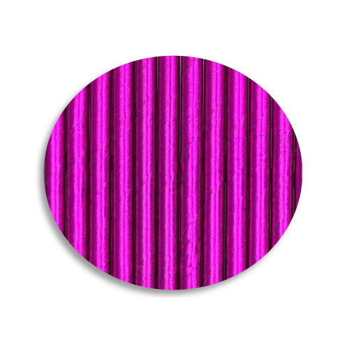 Popote Papel Decorado Morado Metalico 12pz
