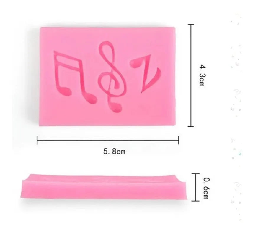 Molde Silicon Notas Musicales Mediano