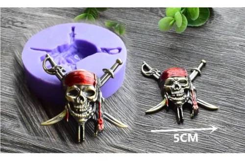 Molde de Silicon Calavera Piratas Del Caribe
