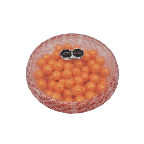 Perla Diamantada Naranja Neon Grande