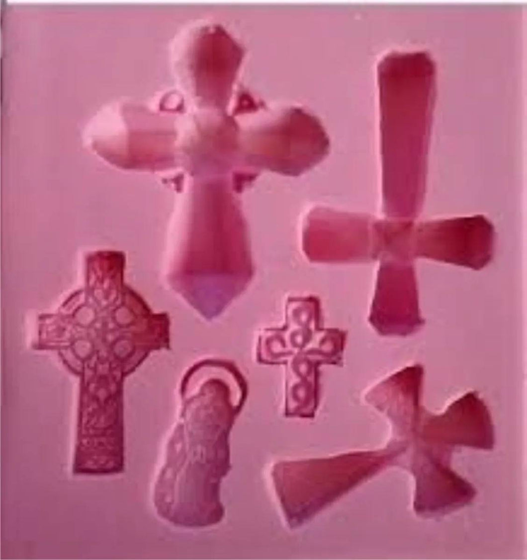 Molde de Silicon Cruces con Virgen-6