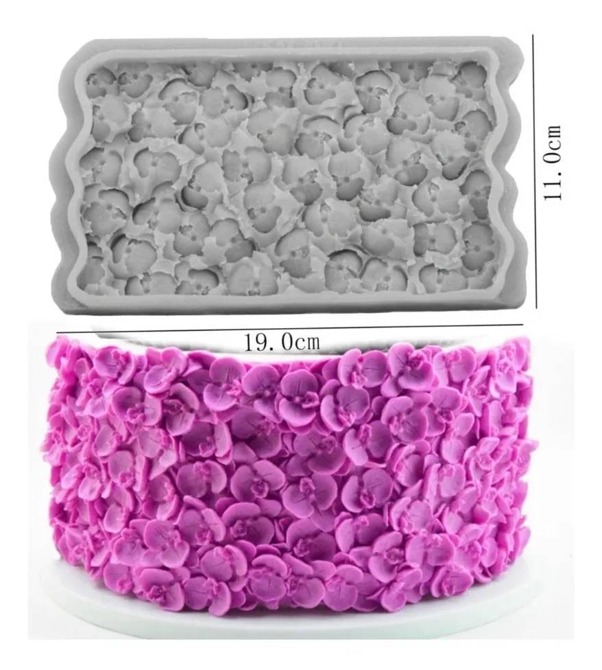 Molde Silicon Textura Orquideas