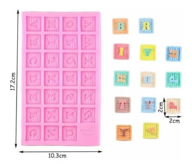 Molde Silicon Abecedario Cubos