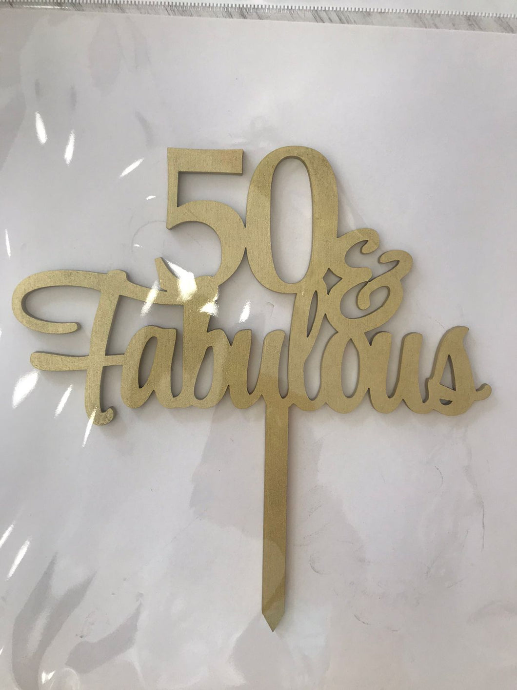 Cake Topper Dorado 50 Fabulous