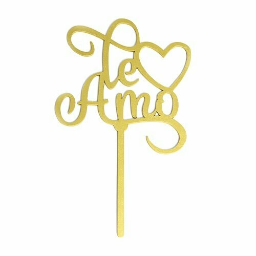 Letrero Te Amo Corazon Gold