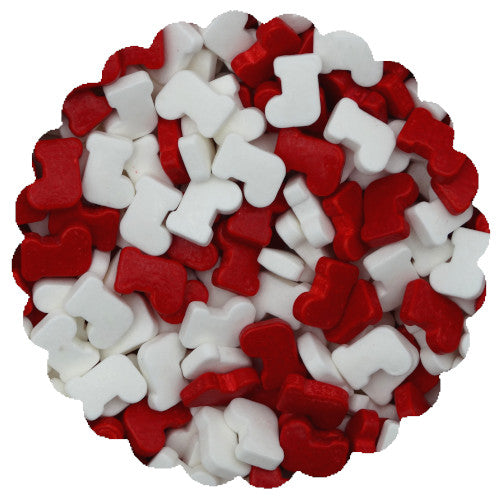 Confetti Calcetin Rojo y Blanco 50gr