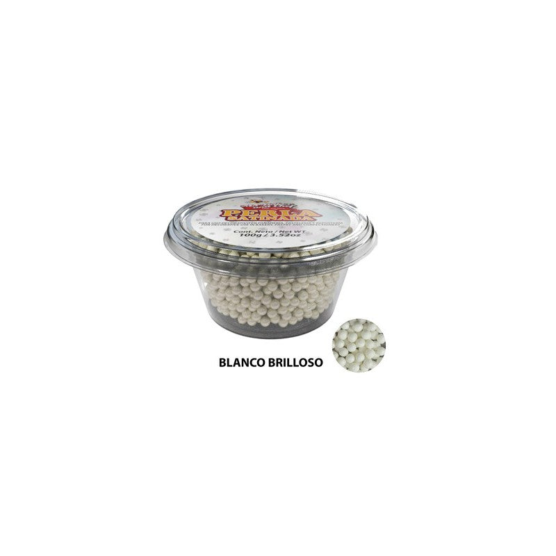 Perla Nacarada Blanco Brilloso Grande 100gr