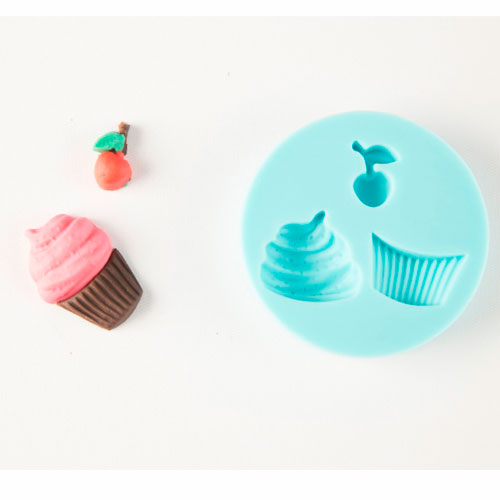 Molde de Silicon Cup Cake con Cereza