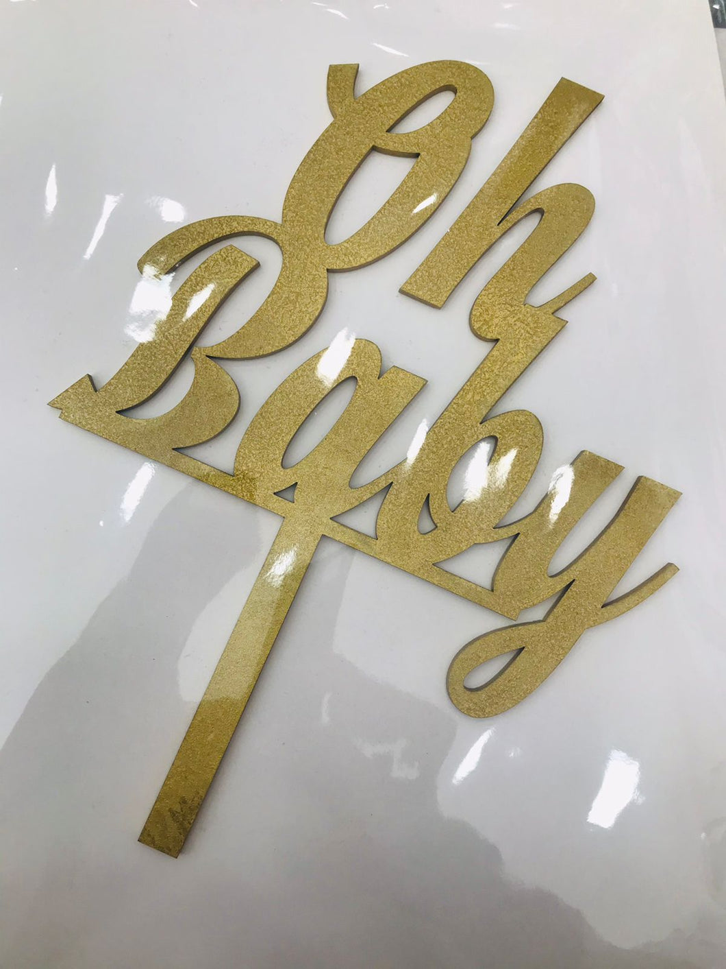 Cake Topper Dorado Oh Baby