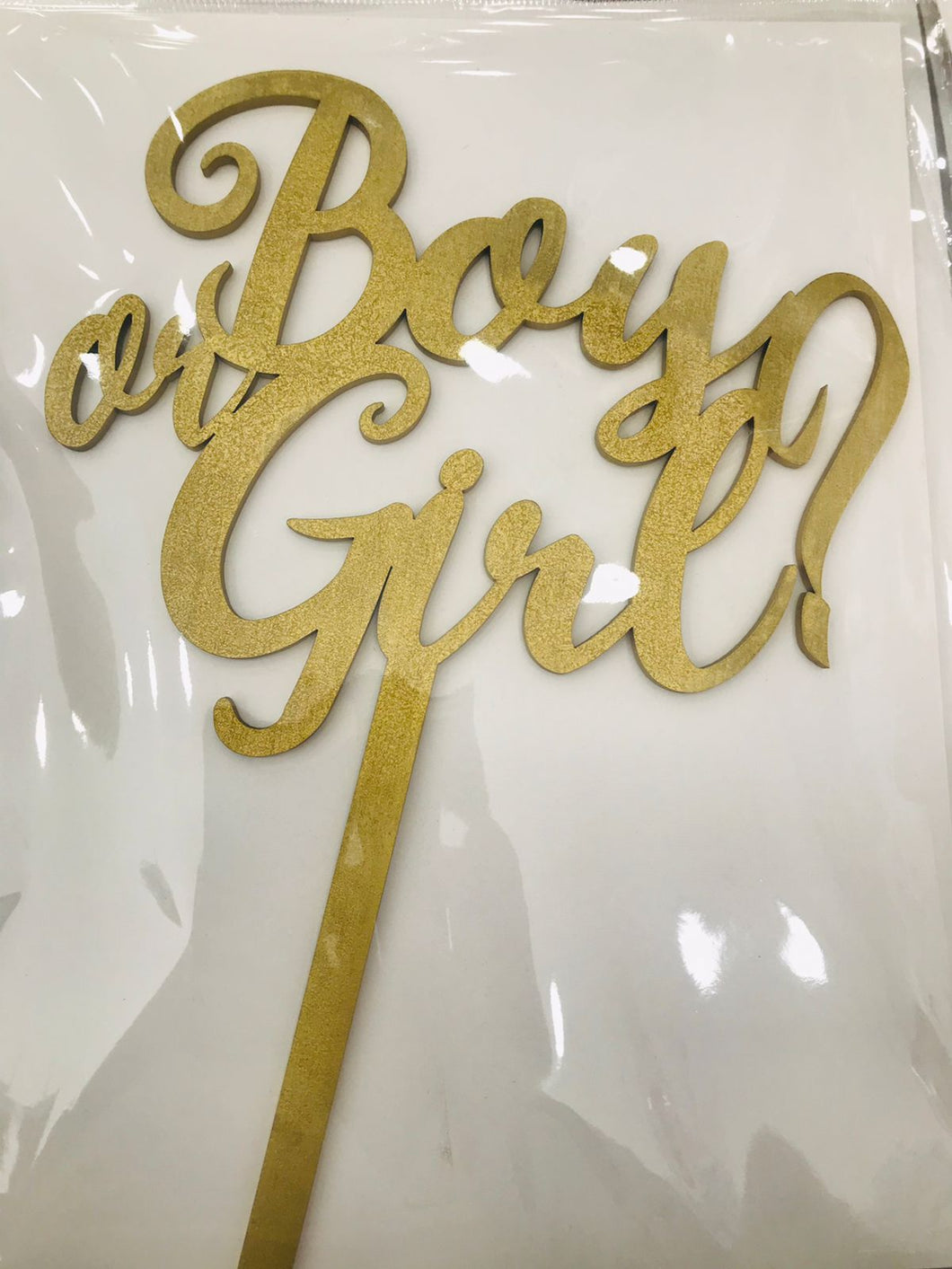 Cake Topper Dorado Boy Or Girl