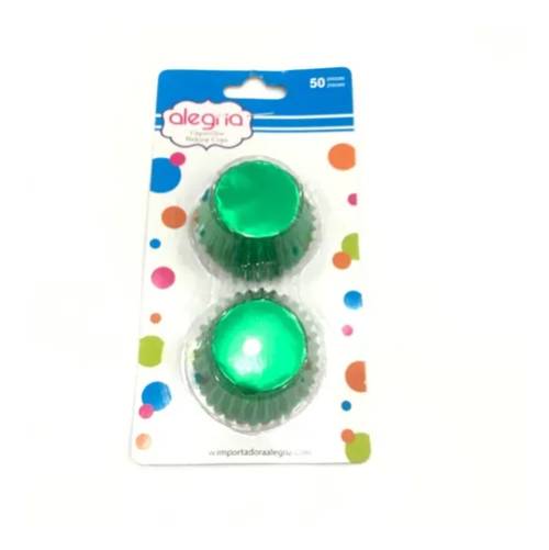 Capacillo Mediano Metalico Verde 50pz