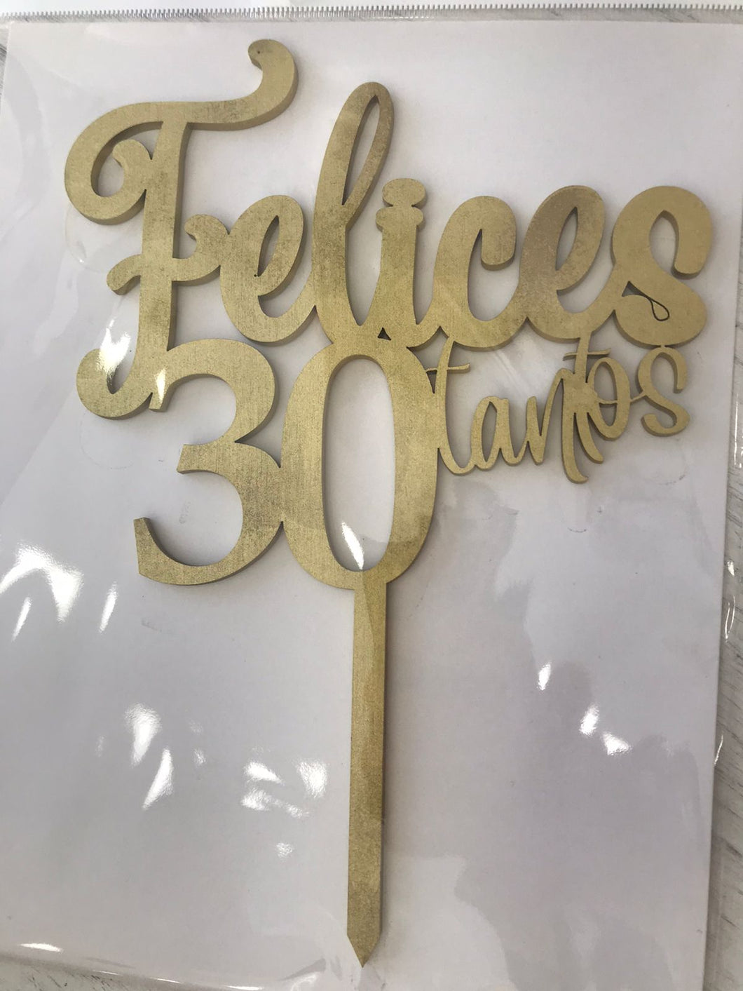 Cake Topper Dorado Felices 30