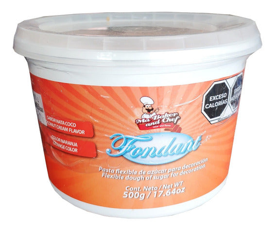 Fondant Naranja Sabor Nata Coco 500 gr