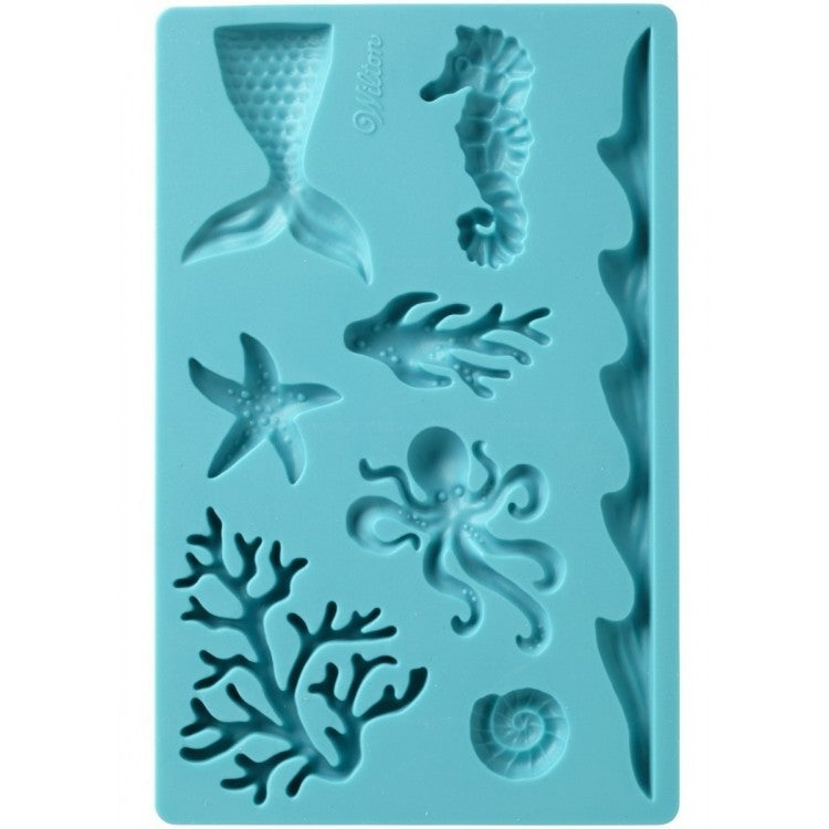 Molde de Silicon y Pasta de Goma Cola de Sirena y Marinos