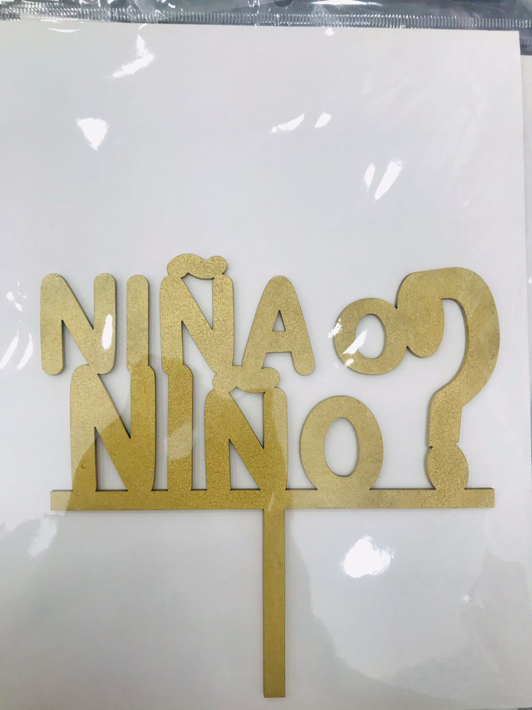 Cake Topper Dorado Niña o Niño
