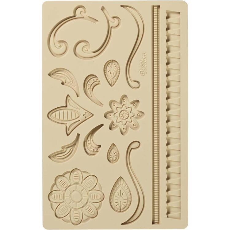 Molde de Silicon y Pasta de Goma Diseño de Encaje