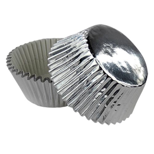 Capacillo Mediano Metalico Plata 50 pz