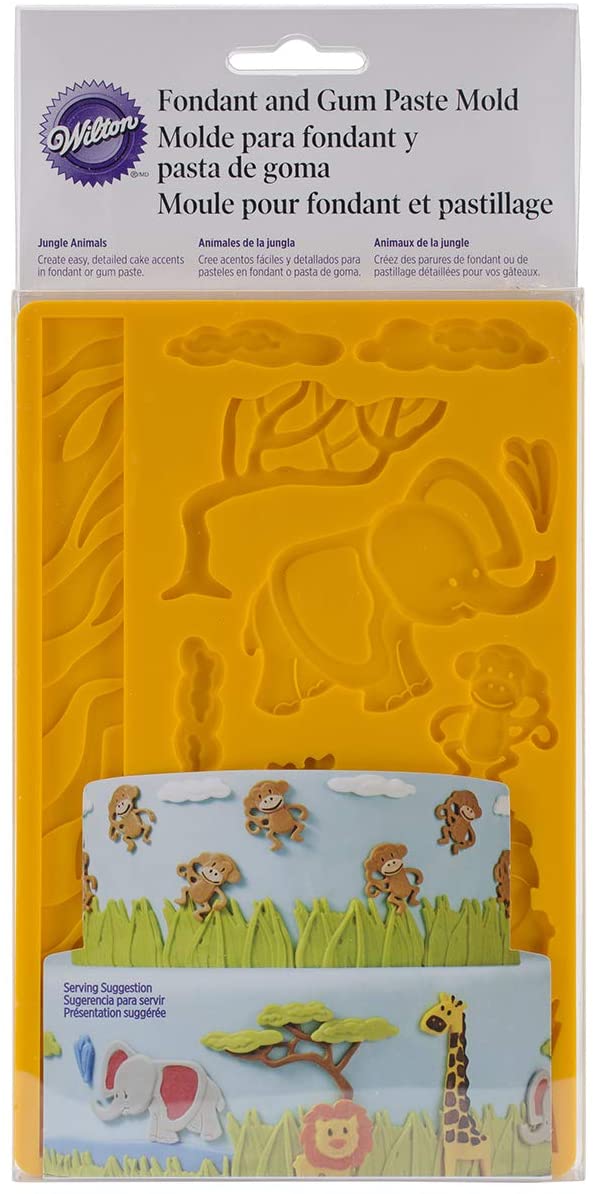 Molde de Silicon y Pasta de Goma Animales de la Jungla
