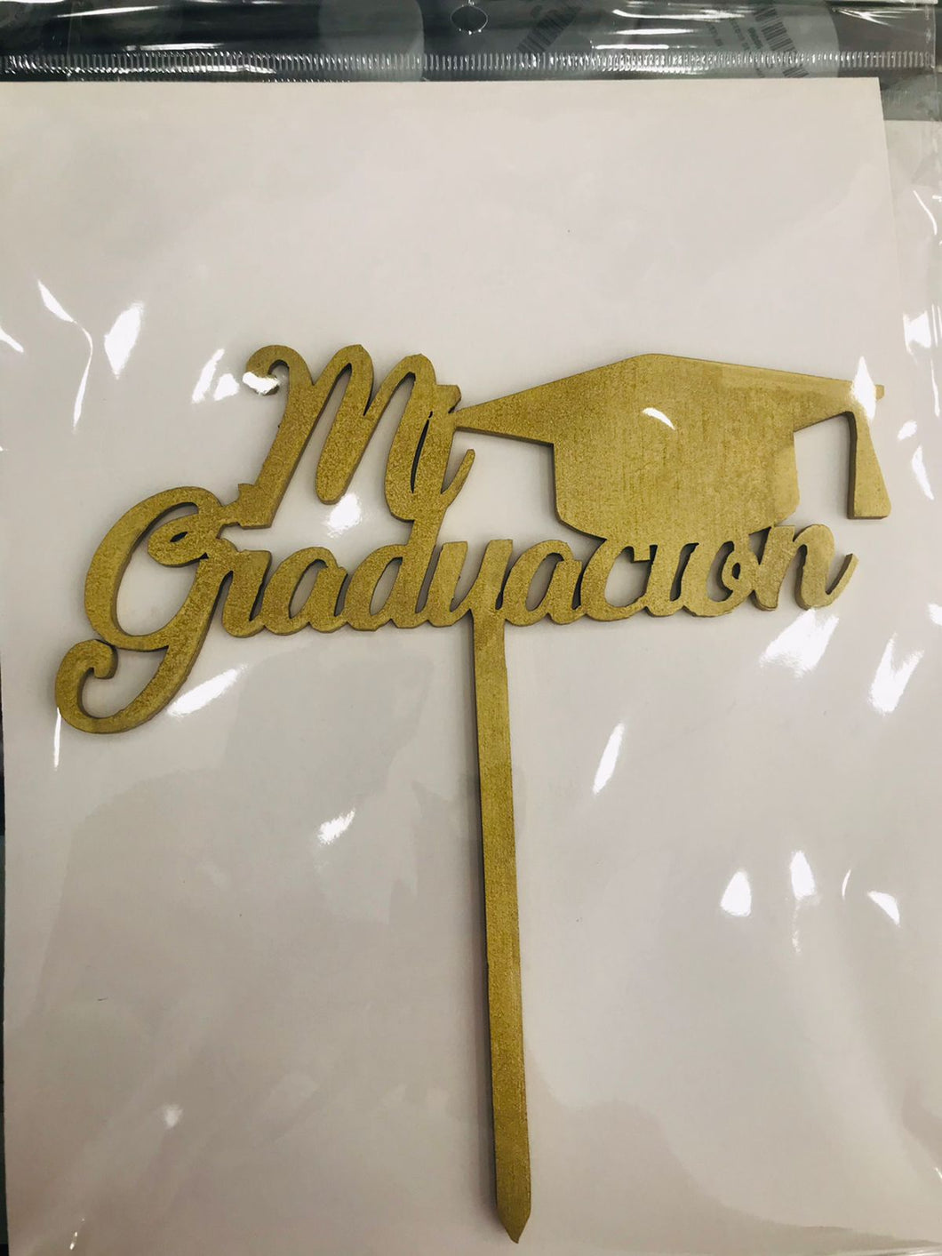 Cake Topper Dorado Mi Graduacion