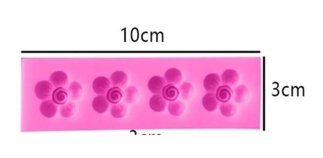 Molde de Silicon Tira de Flores-1