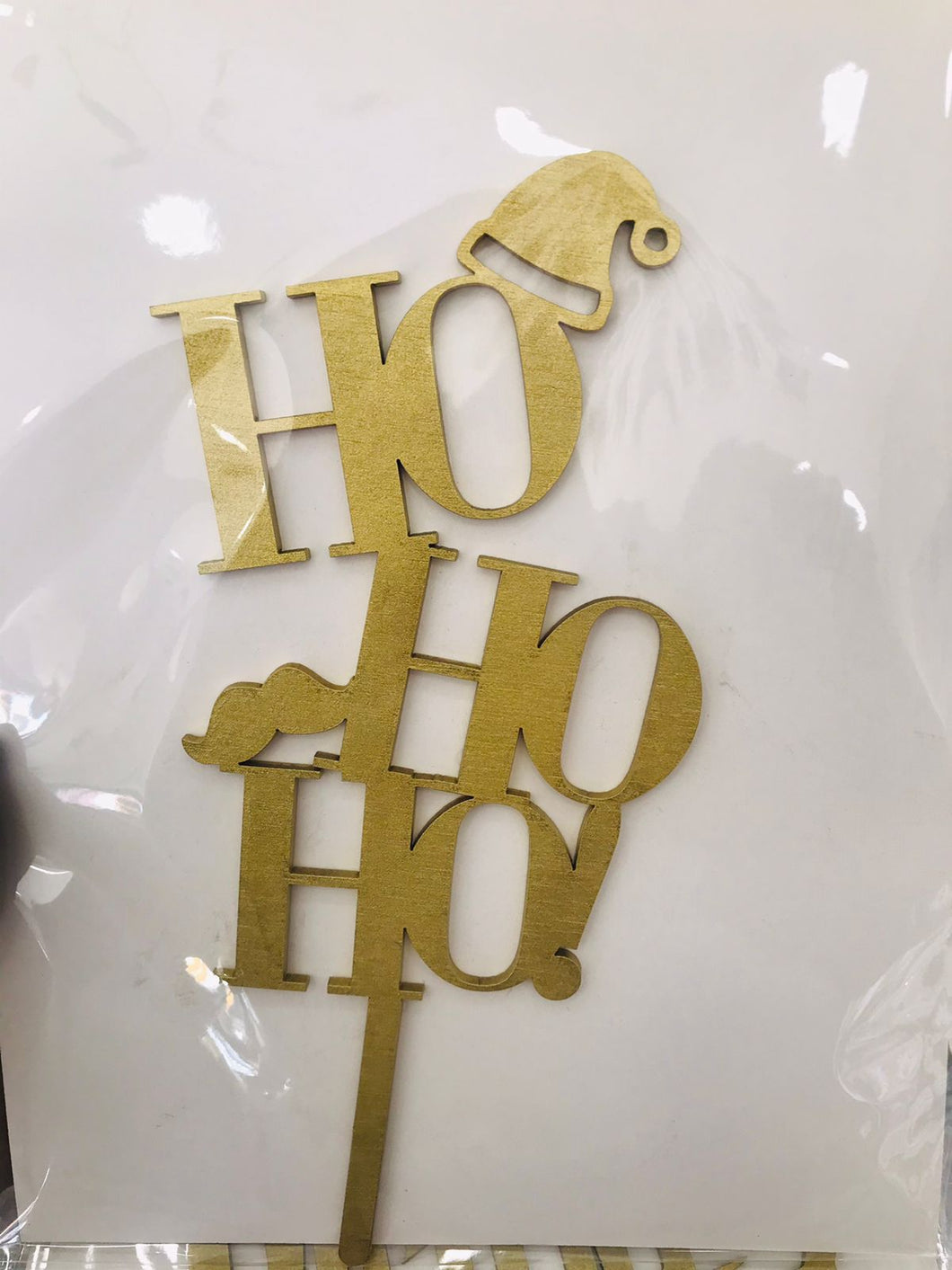 Cake Topper Dorado Ho Ho Ho