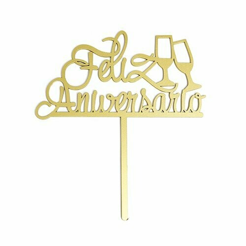 Letrero Feliz Aniversario Gold
