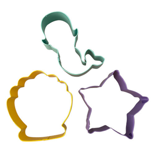 Juego Cortadores Metal Sirena Concha Estrella 3 pz