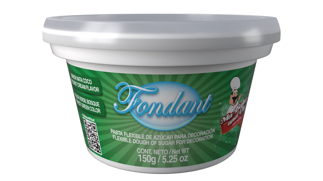 Fondant Verde Bosque Sabor Nata Coco 150 gr